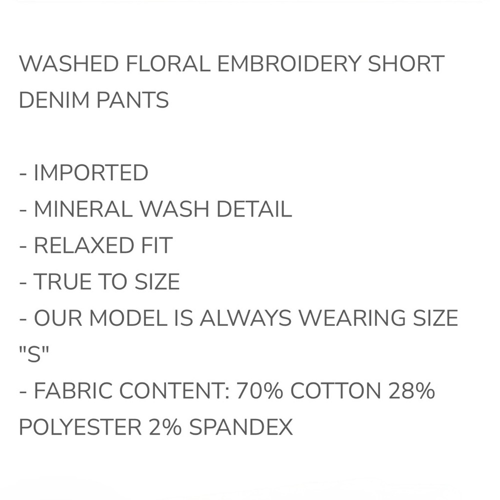 Restock May 2026! NEW! LAST 1! Oli & Hali Floral Embroidered Denim Shorts - Picture 11 of 11